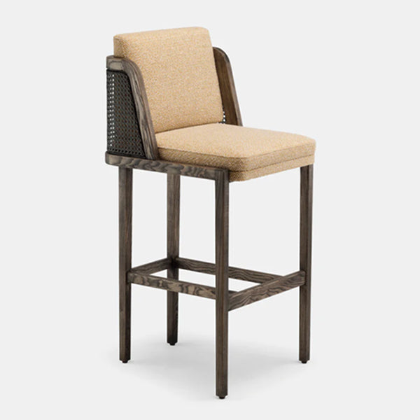 Wooden Cane & Rattan Bar Chair - Flair