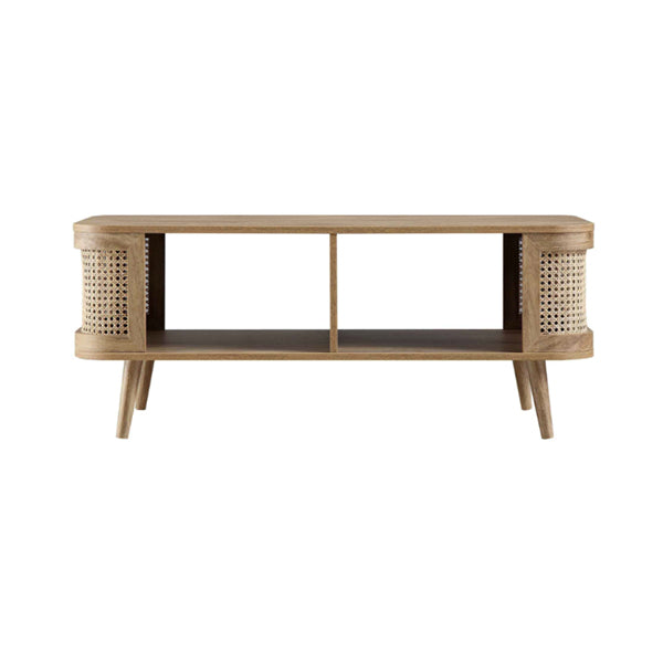 Wooden Cane Rattan Coffee Table - Harmonia