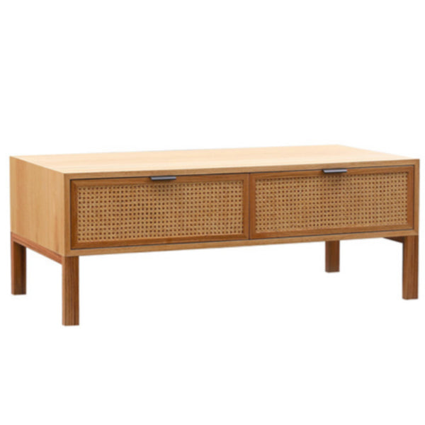 Wooden Cane Rattan Coffee Table - Zestify