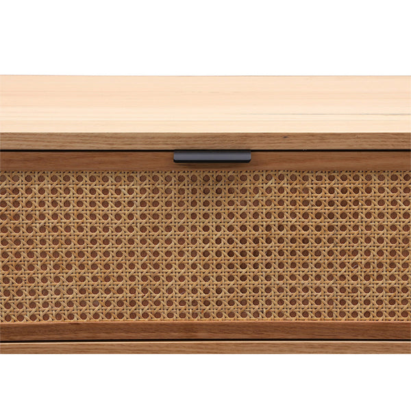 Wooden Cane Rattan Coffee Table - Zestify
