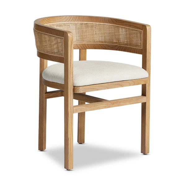 Wooden Cane & Rattan Dining Chair -  Arc