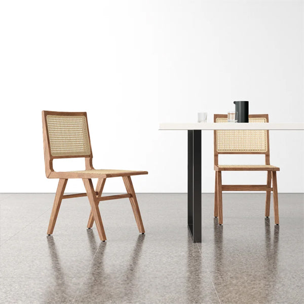 Wooden Cane & Rattan Dining Chair - Aurelia