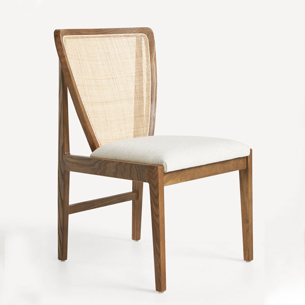 Wooden Cane & Rattan Dining Chair -  FlexiFurn