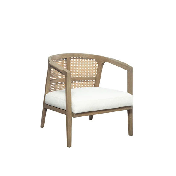 Wooden Cane & Rattan Lounge Chair - Brook