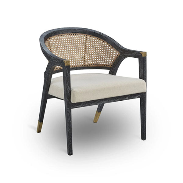 Wooden Cane & Rattan Lounge Chair - Equinox