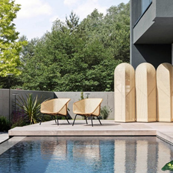 Wooden Cane & Rattan Lounge Chair - Morgen