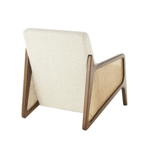 Wooden Cane & Rattan Lounge Chair - Owen