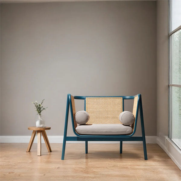 Wooden Cane & Rattan Lounge Chair - Rio