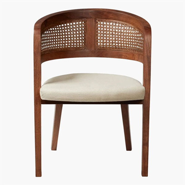 Wooden Rattan Cane Chair - Recline