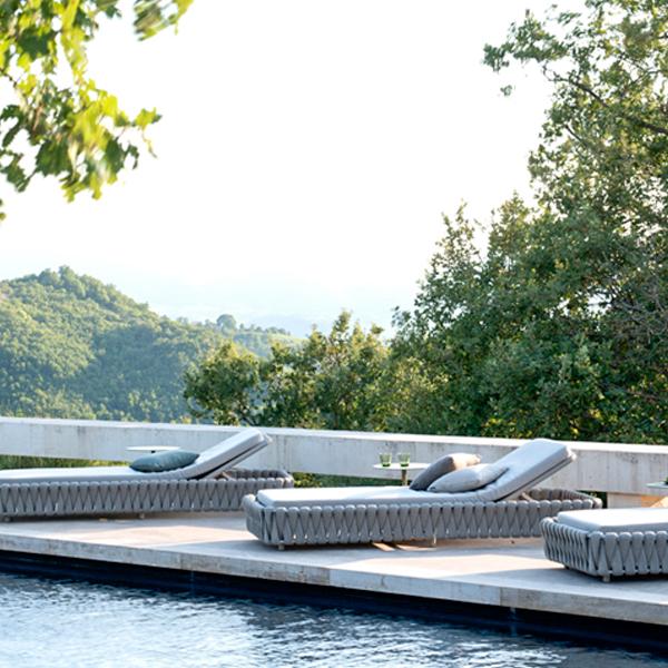 Outdoor Braided & Rope Sunlounger - Birilyant