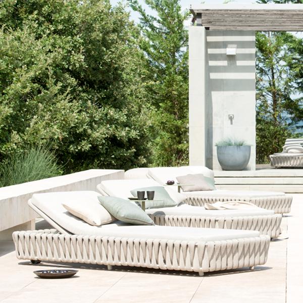 Outdoor Braided & Rope Sunlounger - Birilyant