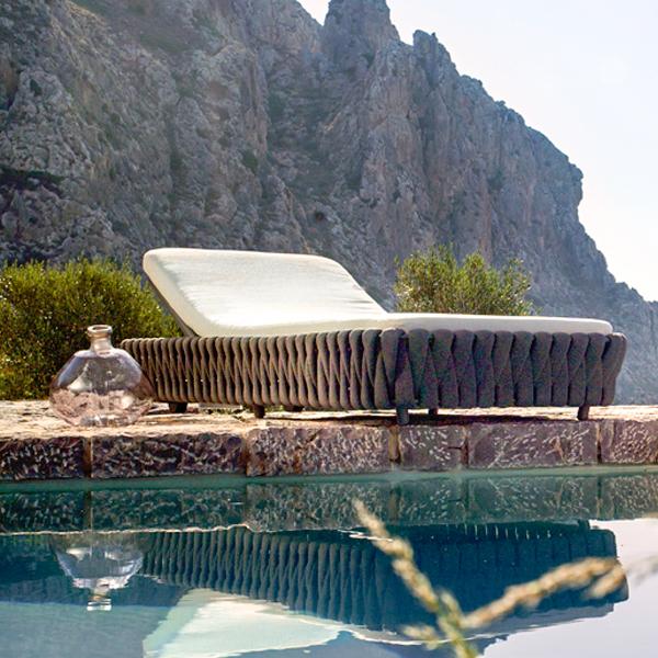 Outdoor Braided & Rope Sunlounger - Birilyant
