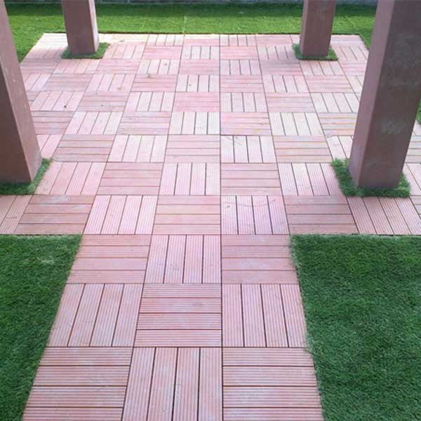 Patio Wood Plastic Composite WPC InterLock Deck Tiles
